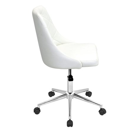 Lumisource Marche Adjustable Office Chair in White Faux Leather OFC-MARCHE W